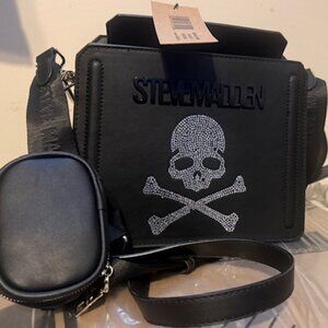 Steve Madden  Bevelyn Black Rhinestone Skull Bag